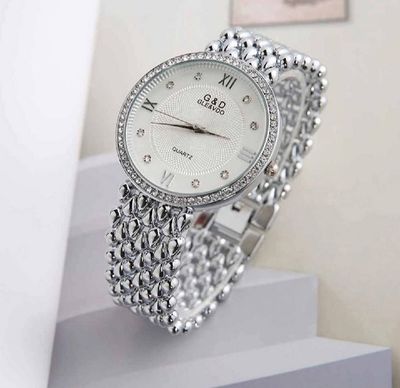 Stainless Steel Silver Simple Quartz Watch Lady Clock Casual Fashion_img_0