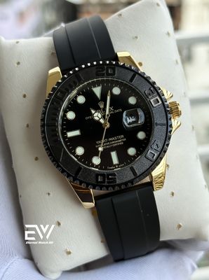 ROLEX YECH MASTER  GOLD CASE BLACK BELT_img_0