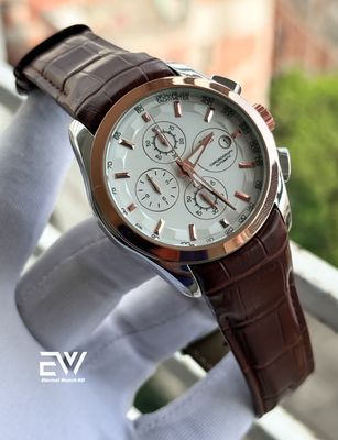 TISSOT CHRONO BROWN BELT RG CASE WHITE DIAL_img_0