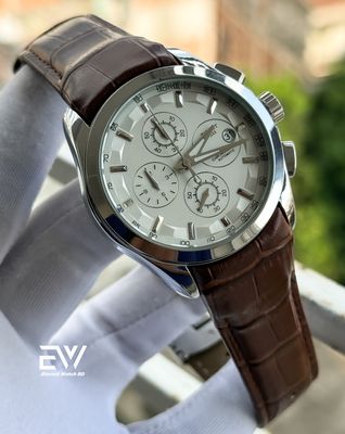 TISSOT CHRONO BROWN BELT WHITE DIAL SILVER CASE_img_0