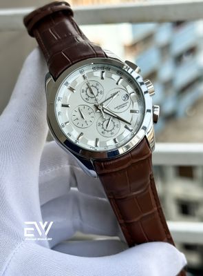 TISSOT CHRONO BROWN BELT WHITE DIAL SILVER CASE_img_1