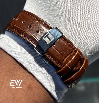 TISSOT CHRONO BROWN BELT WHITE DIAL SILVER CASE_img_4