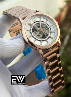 ARMANI AUTOMATIC ROSEGOLD CHAIN WHITE DIAL_img_0