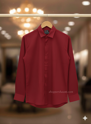 Micro stitch shirt- Maroon (Premium)_img_1