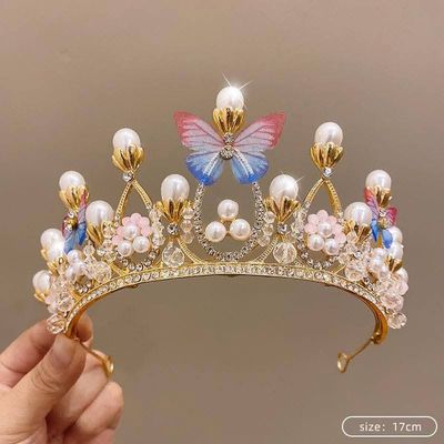 Crown Three-dimensional Butterfly Crown Girl Princess_img_0
