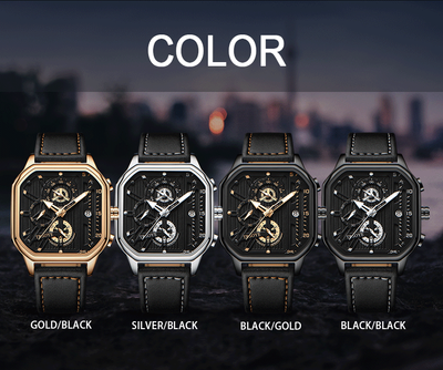 Trsoye Fashionable Black leather belt wrist Watch_img_0