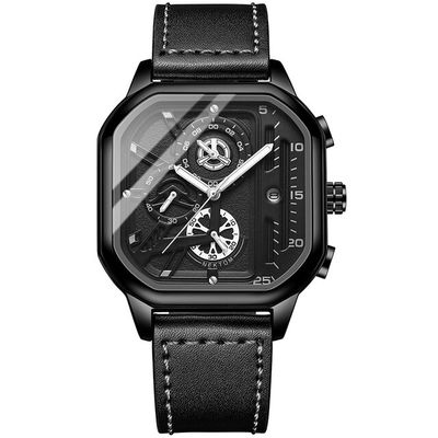 Trsoye Fashionable Black leather belt wrist Watch_img_2