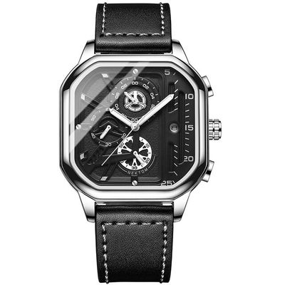 Trsoye Fashionable Black leather belt wrist Watch_img_4