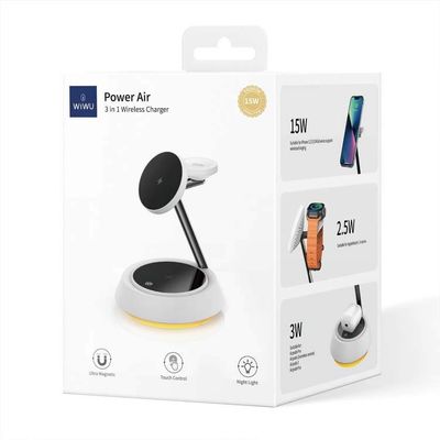 WiWU Wi-W002 15W 3 in 1 Magnetic Desktop Wireless Charger_img_2