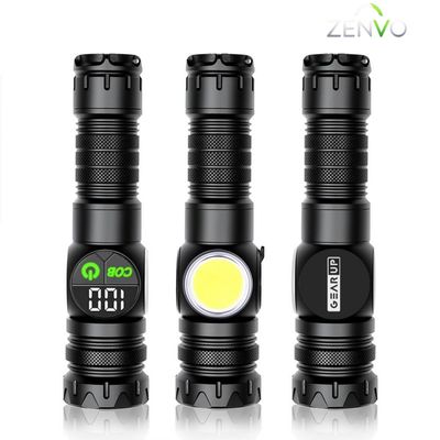GearUP K60 Rechargeable Flashlight 10W COB + LED Torchlight_img_1