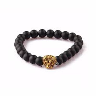 JD Natural egol Eye Stone Bead Bracelet Vintage Crown Lion Head Bracelet Men Women Strand Bangle Jewelry Male Pulseira bileklik_img_1