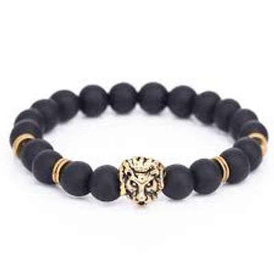 JD Natural egol Eye Stone Bead Bracelet Vintage Crown Lion Head Bracelet Men Women Strand Bangle Jewelry Male Pulseira bileklik_img_4