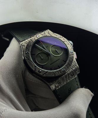 Hublot Engrave Silver Case Green Belt AA Grade_img_1