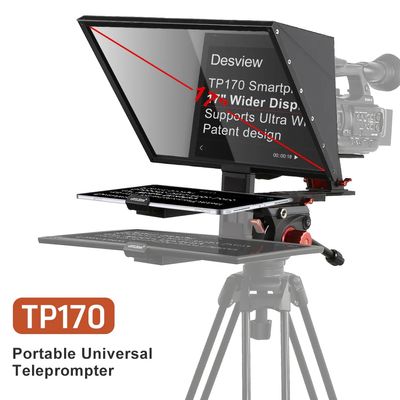 Desview TP170 Portable Teleprompter for Tablets & Smartphones – 17" Max, with Beamsplitter Glass, Remote, App & Adjustable Mount for DSLR/Webcam/Camcorder_img_1