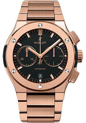 Hublot Classic Fusion Rose Gold Case Black Dial Chronograph — AAA Grade_img_0