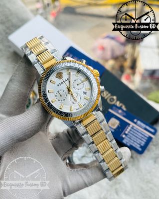 Versace White Gold Dual Tone Chronograph Watch (AA grade)_img_0