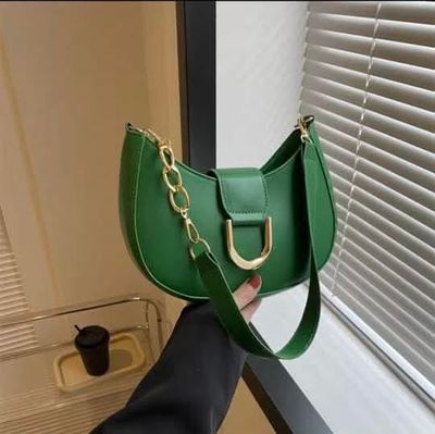 Simple candy color half round zipper+button chain shoulder bag 👜🔥_img_3
