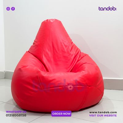 XXXL High Long Bean Bag Chair Red Color_img_1