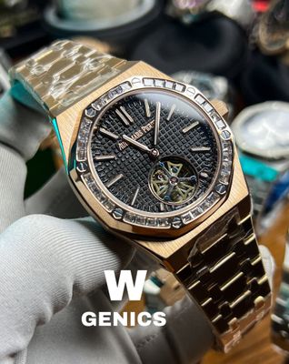 Audemars Piguet Royal Oak Tourbillion Black Dial RoseGold Chain Stone Edition Euro Grade_img_0