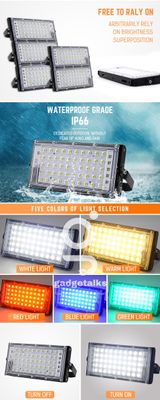 RGB LED Flood Light- Remote Controlled IP66 Waterproof Landscape & Outdoor Lighting (50W, AC220V)_img_1