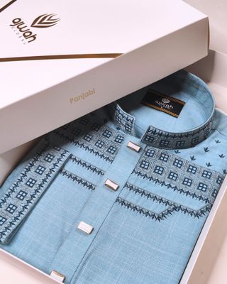 Classic Sky Threadwork Panjabi_img_2