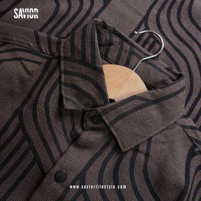 Chocolate Maze - Dobby Fabric Full Sleeve_img_1
