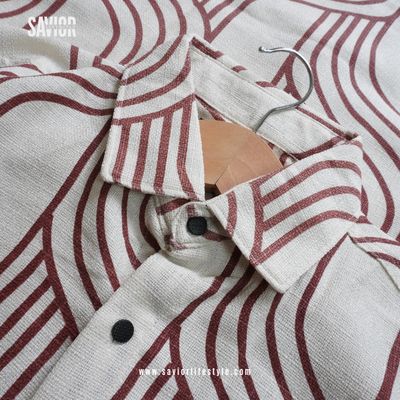 Creamy Maze - Dobby Fabric Full Sleeve Shirt_img_1