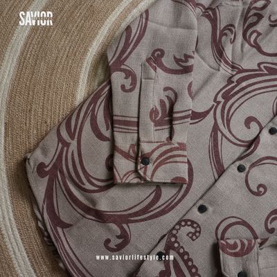 Cocoa Sand - Dobby Fabric Full Sleeve Shirt_img_2