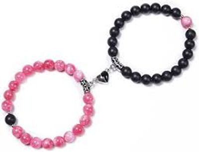 2pcs/set NaturalStone Beads Yoga Bracelet For Lovers Magnet Couple Bracelets_img_2