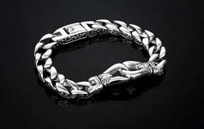 Men's Stainless Steel Polished Silver Heavy Huge Curb Link Chain Bracelet_img_3