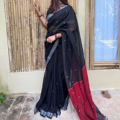 Black classic Handloom Sharee_img_2