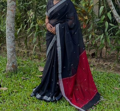 Black classic Handloom Sharee_img_5