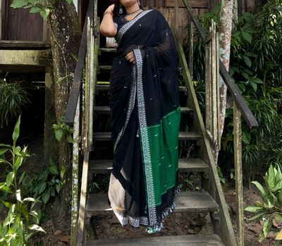 Black classic Handloom Sharee_img_6
