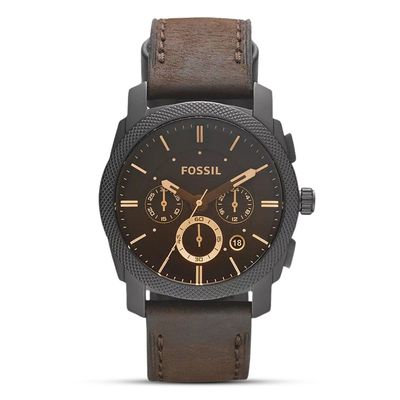 FOSSIL MID-SIZE CHRONOGRAPH BROWN LEATHER MEN'S WATCH FS4656_img_0