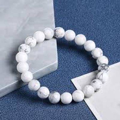 Natural Turquoise Stone Beaded Yoga Bracelet for Women Men Elastic Healing Gemstone Jewelry for Radiation Protection_img_4
