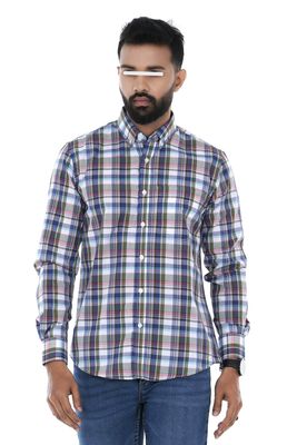Slim Fit Plaid 100% Cotton Men Casual Full Shirt | Palli_img_0