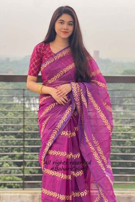 Block Print Sharee with Blouse Piece_img_6