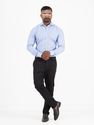 Men Casual Full Shirt Classic Slim Fit Light Blue Cotton – Versatile Formal & Casual | Palli_img_2