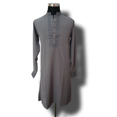 Premium Embroidery Punjabi (Grey)_img_0