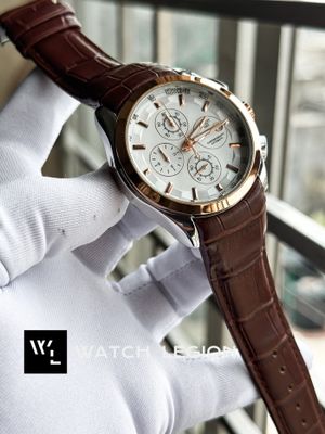 TISSOT CHRONO BROWN BELT ROSE GOLD BEZEL