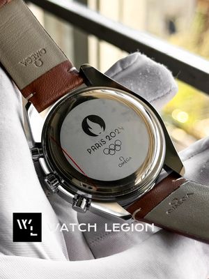 OMEGA CHAIN CHRONOGRAPH BROWN BELT SILVER BODY WHITE DIAL_img_3