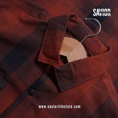 Brick Red - Double Pocket Full Sleeve Check Shirt_img_2