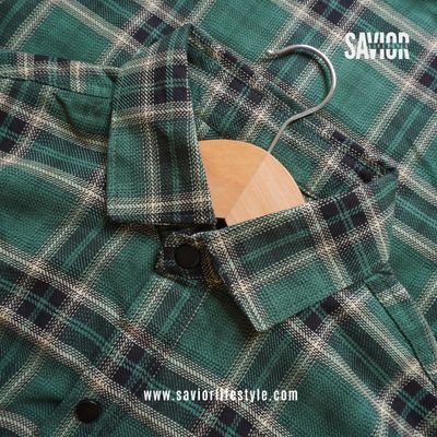 Hunter Green - Double Pocket Full Sleeve Check Shirt_img_3