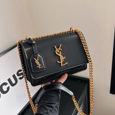High-end Women's Bag 2024 New This Year's Popular French Chain Shoulder Bag Internet Celebrant Crossbody Bag Small Square Bag_img_5