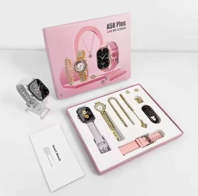 A58 Plus Smartwatch 2.02 Inch Big Screen A58+ 8 in 1 kit Ladies Gold Watch Smart Watch With Jewelry For Women_img_1