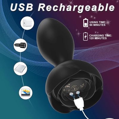 Anal Plug Silicone Butt Plug Vibrator Prostate Massager for Men G-Spot Vibration Rotation Anal Dilator Male Masturbation Sex Toy_img_1