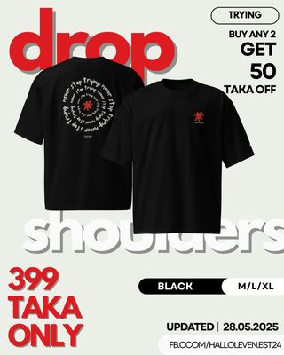 Never Stop Trying - Drop Shoulder Tee - Black_img_0