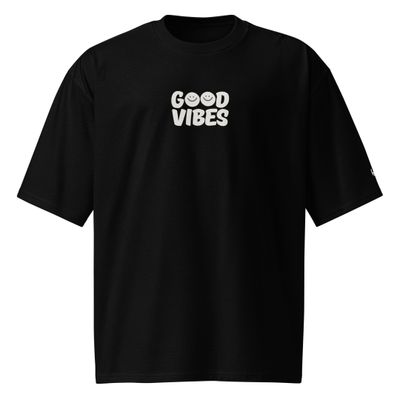 Good Vibes - Drop Shoulder Tee - Black_img_1