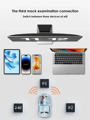 GearUP WM30 Transparent Crystal 2.4G + Bluetooth Magnetic Wireless Mouse- Gray Color_img_1