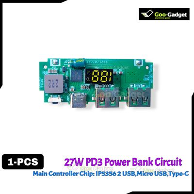 IP5356 27W Quick Charge PD3.1 USB 3.1 Gen-1 Digital Power Bank Circuit – 3-in-1 Charging Input Output Port – LED Display_img_0